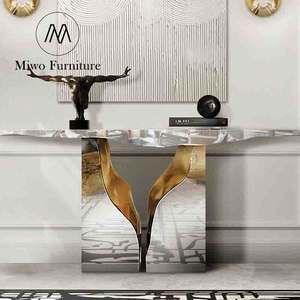 Italienne Boca do lobo Tables de <span class=keywords><strong>console</strong></span> <span class=keywords><strong>d</strong></span>'<span class=keywords><strong>entrée</strong></span> de couloir en acier inoxydable Tables de <span class=keywords><strong>console</strong></span> design Table de <span class=keywords><strong>console</strong></span> personnalisée - Product Image 2