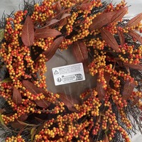 Guirlande de fruits et fleurs en soie pour la récolte d'automne, Thanksgiving et Halloween, 45-50 cm, pour usage intérieur, à suspendre à la porte de la maison