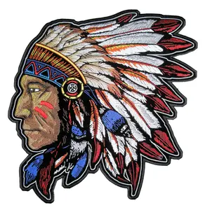 Big Embroidered No minimum Custom Patches Iron on patch Logo Complex Design Indian Large Embroidery Patches for Clothing