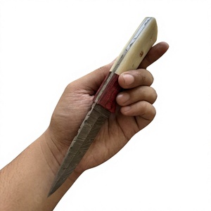Couteau à lame fixe en acier Damas avec manche coloré, personnalisable, pour la chasse, le camping et la survie - Product Image 4
