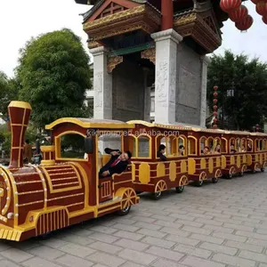 Açık elektrikli izsiz turist tren eğlence parkı pil güç tren çocuklar için sürmek