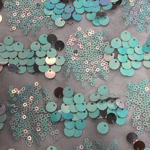 9mm Sequin Tissu Broderie Tissé Uni 100% Polyester Paillettes Sparkle <span class=keywords><strong>Tulle</strong></span> pour Robes de Mariée Filles et Garçons - Product Image 5