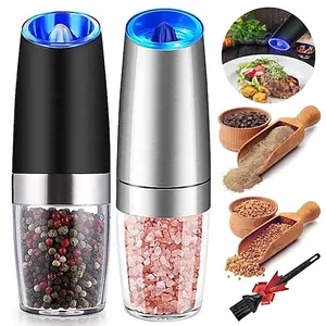 Battery operated stainless steel electric gravity spice salt and pepper grinder mill