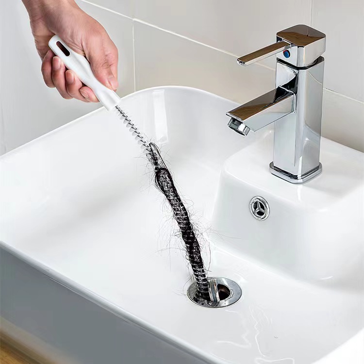 Hot sale 45cm Pipe Dredging Brush Bathroom Hair Sewer Sink Cleaning Brush Drain Cleaner Clog Plug Hole Remover Tool