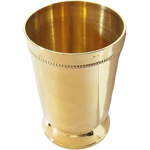 PARIJAT HANDICRAFT Designer Brass Tumbler Mint Beaded Julep Cup for Moscow Mule Premium <b>Drinkware</b> <b>Accessories</b> - Product Image 5