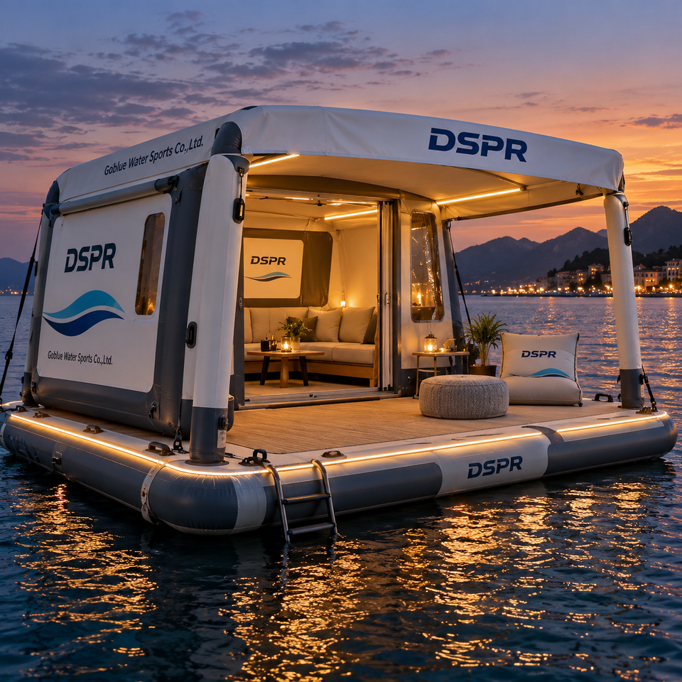 DSPR PVC Inflatable Floating Bar with Wide Counter and Rear Swim Deck ...