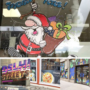 HLY grosir kustom kualitas tinggi toko Logo depan stiker vinil bisnis iklan dipersonalisasi tampilan stiker jendela stiker - Product Image 6