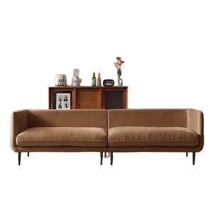 Sofá Moderno Minimalista en Forma de L, Color Café, Relleno de Espuma Resistente, Ideal para Apartamentos Pequeños y Salas de Estar - Product Image 5