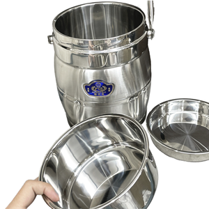 Ensemble de boîtes à <span class=keywords><strong>lunch</strong></span> japonaises en acier inoxydable isolées à trois niveaux, 3 compartiments, étanches, chauffables, design moderne, 2L-10L - Product Image 2