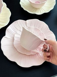 Juego de Vajilla de Cerámica, Plato para Uso Doméstico, Nuevo Modelo 2026, Pintura Mate <span class=keywords><strong>Rosa</strong></span>/Amarilla, Hecho a Mano, Regalo para Celebración de Bodas - Product Image 5