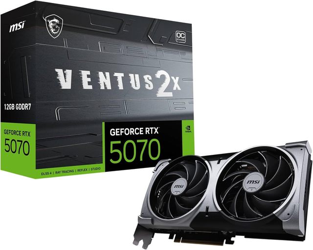 MSI GeForce RTX 5070 12G Ventus 2X OC Gaming Graphics Card with 8GB GDDR7 PCI Express Interface 12GB Video Memory Capacity