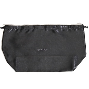 Sac de shopping en satin noir avec cordon de serrage, design gratuit, taille personnalisée, pochette anti-poussière en satin pour cosmétiques et soins de la peau - Product Image 4