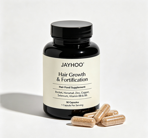 JAYHOO OEM/ODM <span class=keywords><strong>Croissance</strong></span> et <span class=keywords><strong>Fortification</strong></span> des Cheveux 90 Capsules avec Rocket, Horsetail, Zinc, Cuivre, Sélénium, Vitamine B8 et B6 - Product Image 1
