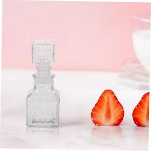 Bouteille de vin, whisky, brandy, tequila, énergie créative de 50 ml en verre cristallin épaissi, mini, transparente, sérigraphiée, avec bouchon en caoutchouc - Product Image 4