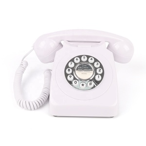 Téléphone fixe filaire rétro blanc OEM, boutons poussoirs, analogique, PSTN, pour la maison, l'hôtel, le bureau - Product Image 1
