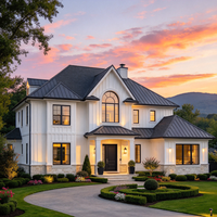 Fenêtre coulissante en acier série 50 avec cadre à bords nettoyés et volet roulant, classe de résistance au vent C5, pour villas haut de gamme en Europe et aux États-Unis