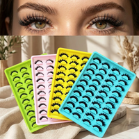 Lot de 20 paires de faux cils effet œil de chat ailé, spectaculaires, épais, volumineux et denses, semi-faits à la main, sans cruauté animale