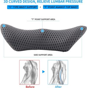 <strong>Car</strong> Seat Cushion &amp; <strong>Headrest</strong> Lumbar Support <strong>Pillow</strong> Breathable Memory Foam Support Cushion Back <strong>Pillow</strong> For Sleeping, Driving - Product Image 4