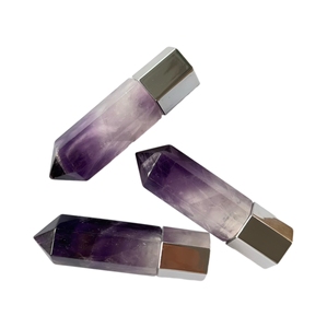 Amethyst Roll on Bottle Vente d'usine Crystal Gemstone Bouteille de parfum Jade naturel Huile essentielle Gemstone Roller Bottle - Product Image 6
