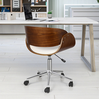 Chaise de bureau moderne de haute qualité pour salles de réunion contreplaqué de bois courbé en cuir avec pivot en fer et mobilier pour visiteurs