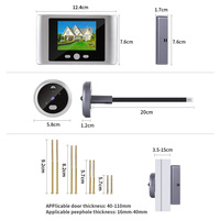 Caméra de sécurité domestique miniature ICam365 Pro 3MP sans fil WiFi 2.4G avec interphone audio et écran de 2,8 pouces et judas
