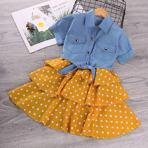 Vestido de verano 2022 para niñas, nuevo vestido elegante de princesa con lunares para adolescentes, conjunto de ropa para niñas - Product Image 5