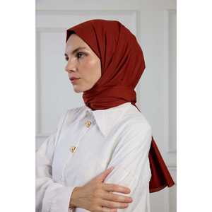 Écharpe en pur coton terracotta 50g, tissu doux tissé, couvre-chef pour femme - Product Image 3