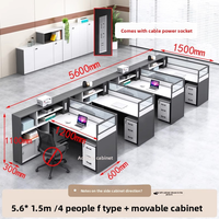 Poste de travail de bureau moderne et simple avec écran de séparation, ensemble chaise et bureau pour personnel, avec bureaux modulaires et rangements intégrés