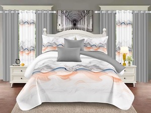 Luxe Goede Kwaliteit 9 Stuks Bedspreiding Set Katoen 9 Stuks <span class=keywords><strong>Bed</strong></span> Uitgespreid Met Gordijnen - Product Image 4