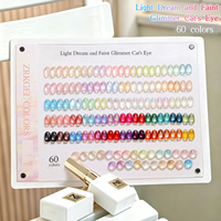 ZRKGEL Vente en gros usine – Kit de vernis gel œil de chat magnétique 60 couleurs avec perles de verre – OEM/ODM disponible – Vernis gel œil de chat sans TPO ni HEMA
