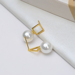 S925 Silver Ear Nails DIY <b>Pearl</b> Jewelry Accessories for Women Lucky Grass Pendant Chain Set 1298 Personalized <b>Pearl</b> <b>Earrings</b> - Product Image 3