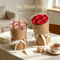 Bouquet de roses éternelles naturelles – Cadeau idéal pour la Saint-Valentin, la fête des Mères, les mariages et la décoration intérieure – Vente en gros
