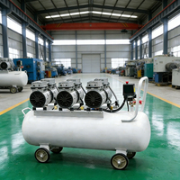 Compresseur d'air à piston silencieux 100L 3HP à double cylindre avec roues, personnalisé en usine