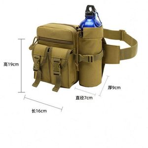Olive Green Camping <b>Waterproof</b> Tactical Hiking Cycling Running Belt Waist Bag Sport Fishing Fanny <b>Pack</b> With Water Bottle Holder - Product Image 2
