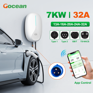 Estación de Carga para Vehículos Gocean con Control por Aplicación Wi-Fi, Nivel 2, 1 Fase, 7kw, Carga Rápida AC, GBT 32A, Estación de Carga EV Portátil para el Hogar - Product Image 1