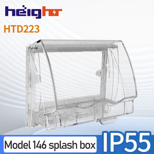 Прозрачная водонепроницаемая настенная розетка с двойной крышкой IP55 для наружного использования, 2 розетки переменного тока, поликарбонат - Product Image 2