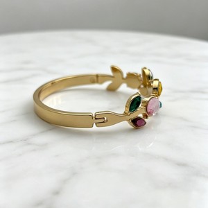 Gold Plated Cuff <b>Bracelet</b> With <b>Crystal</b> Rhinestones Plant Pattern Bohemia Style Women's Jewelry Gift - Product Image 2