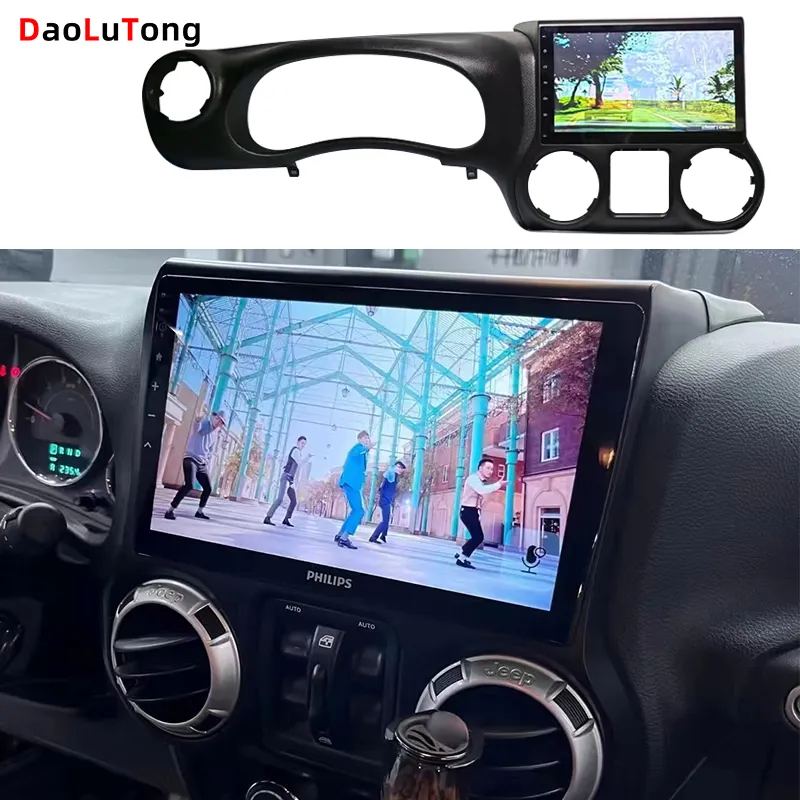 10 inch tự động Màn hình OLED Navigation GPS đa phương tiện Android 11 12 Xe Video player đài phát thanh stereo hệ thống âm thanh cho Jeep Wrangler 2