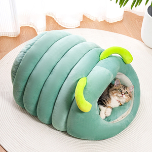 Lit <span class=keywords><strong>d</strong></span>'hiver pour chien et chat mignon Nid doux pour animaux de compagnie Tente Fournitures pour animaux de compagnie Grotte pour animaux de compagnie semi-fermée Lit pour <span class=keywords><strong>chiot</strong></span> et chat - Product Image 2