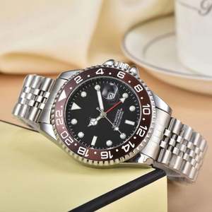 Reloj Mecánico Automático para Hombre de Alta Calidad al por Mayor, Correa de Acero Inoxidable, Dorado, Doble Zona Horaria - Product Image 6