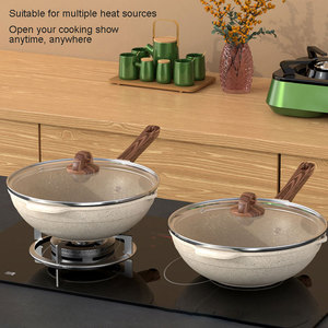 Ustensiles <span class=keywords><strong>de</strong></span> cuisine antiadhésifs écologiques en fonte d'aluminium, casseroles, poêles, couvercles en verre, design minimaliste, base multicouche, CE - Product Image 5