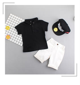 Ensemble de t-shirts en coton pour bébés garçons, style polo, style preppy, couleur unie, provenant d'une boutique en ligne chinoise - Product Image 4