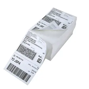 Nhãn Dán A6 Nhãn Gấp Quạt Nhãn Dán Vận Chuyển Nhiệt Trực Tiếp Cho USPS FBA UPS Ebay 4X6 Inch Nhãn Gấp Quạt