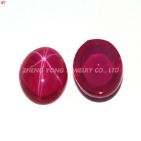 En stock, pierre saphir étoile rouge 4x6mm à 8x10mm, motif blanc, perles ovales à dos plat, corindon, rubis, pierre saphir à vendre