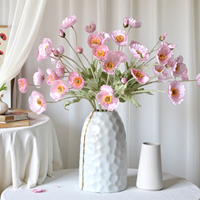 4 têtes de fleurs de coquelicot artificielles en soie, blanc, orange, rose, fausses fleurs de coquelicot pour arrangement de mariage, décoration de table à la maison
