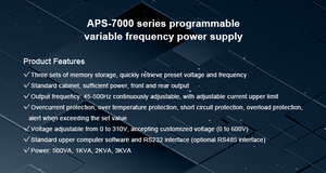 Source d'alimentation à fréquence variable AC programmable MATRIX 3000VA pour usines et laboratoires - Product Image 6