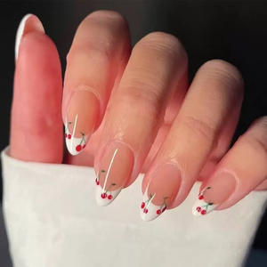 Uñas Postizas al por Mayor de Alta Calidad, 24 Piezas, <span class=keywords><strong>Acrílicas</strong></span>, de Lujo, con Punta Francesa, Marca Privada, Caja de Empaque para Vendedores - Product Image 5