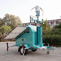Tour d'éclairage solaire portable avec éolienne éolienne