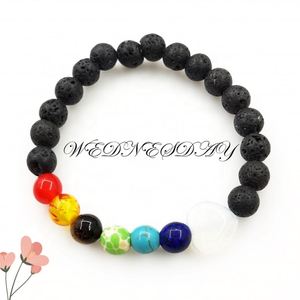 Bracelet en pierre naturelle avec perles de verre colorées pour la concentration et la clarté, bijoux professionnels à marque privée, réduction sur les achats en gros - Product Image 5