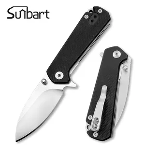 mini size D2 AUS-8 steel blade black color G10 handle high grade stainless steel folding pocket knife
